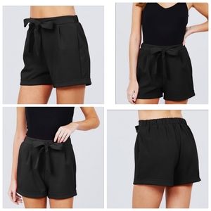 Front tie w/elastic band short pants